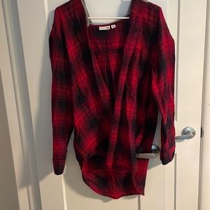 Button up Flannel Hoodie